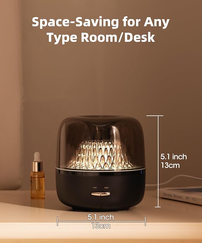 Small Essential Oil Diffuser for Home, Stylish Volcano Mountain View & Colorful Lighting, Aromatherapy Aroma Diffusers, Small Size for Personal Office Desk Bedroom Bathroom