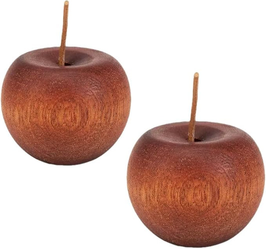 2-Pack Wooden Passive Essential Oil Diffuser - Handmade Apple-Shaped Portable Aromatherapy Air Freshener No Electric for Car, Home, Office, Bathroom (Brown)