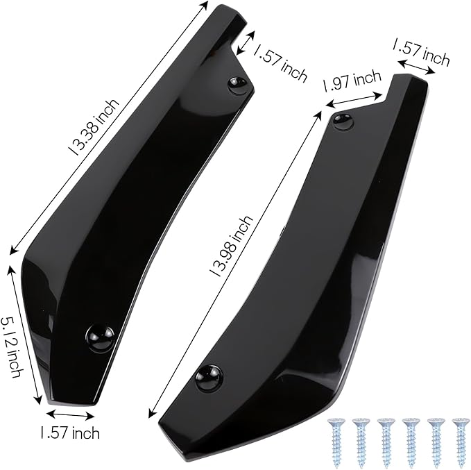 Wuyaoyao 2PCS Car Rear Bumper Diffuser Spoilers, Anti-Collision Front Bumper Lip Protector, Rear Bumper Guard Diffuser Splitter, Bumper Side Skirt Lip Body Kit, Exterior Car Decoration