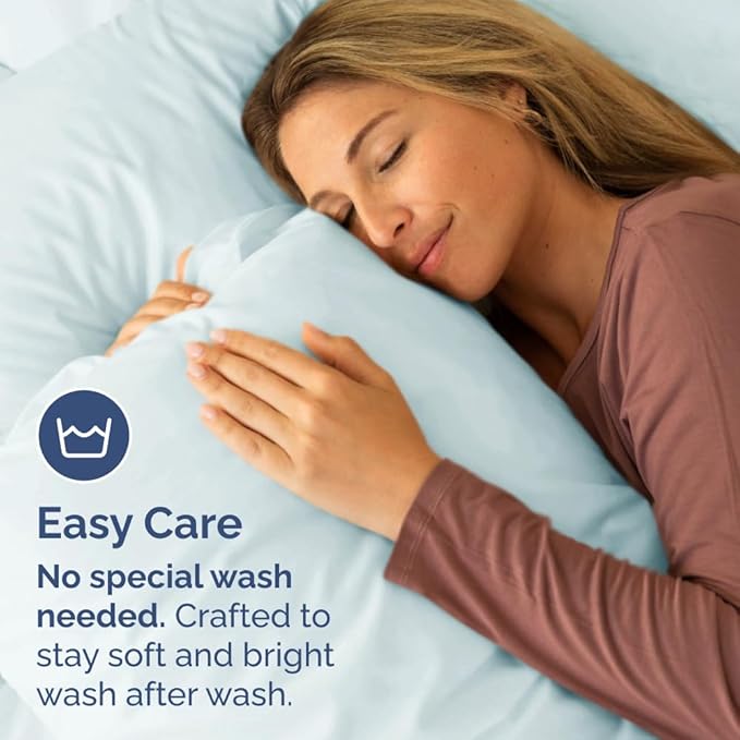 Body Pillowcases Set of 4-20x54 Long Body Pillow Case - Soft Body Pillow Cover for Sleeping & Side Sleepers - Comfy, Breathable & Fade Free - Machine Washable with Envelope Enclosure - (Ice Blue)