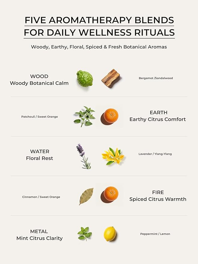 Essential Oil Roll On Gift Set, 5 Bestselling Botanical Blends for Stress Relief, Sleep & Focus, Premium Aromatherapy Wellness Collection, 5 x 15ml