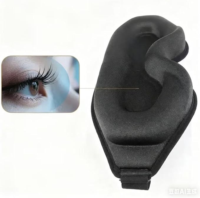 3D Sleep Eye mask -Luxury Sleep Eye Mask for Side Sleeper Men Women, Zero Eye Pressure 3D Sleeping Mask, Light Blocking Design Night Blindfold, Soft Eye Shade Cover for Travel (Black)