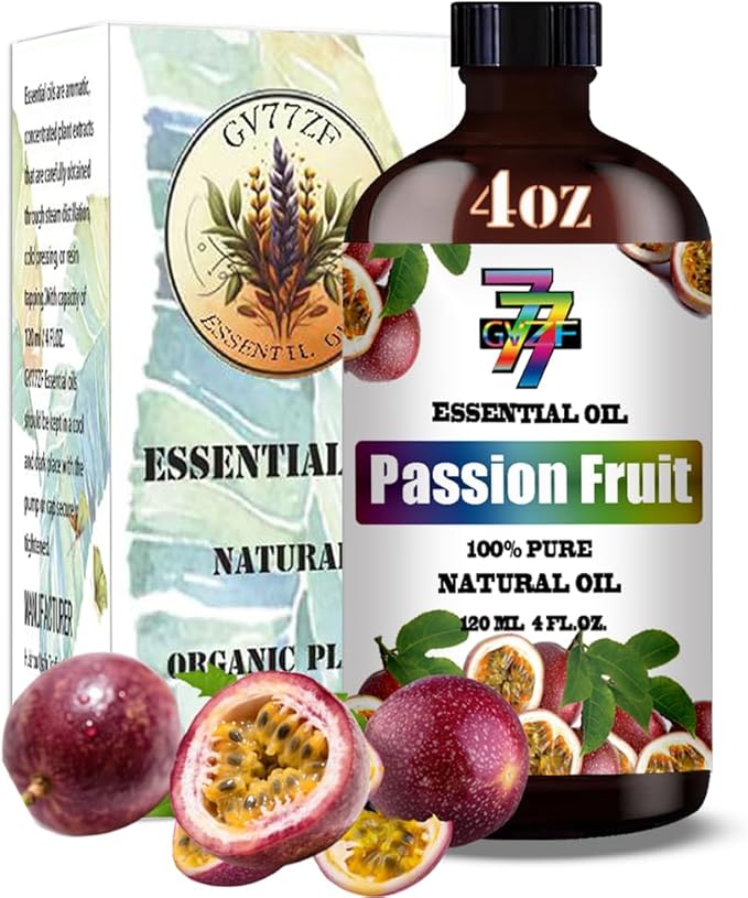 Passion Fruit Essential Oil - Passion Fruit Oils for Diffusers, Humidifiers, DIY Candles, Soap, Cleaning, Home, Office, Yoga, Massage, Gifts - 4 fl oz (120 ml) - GV77ZF