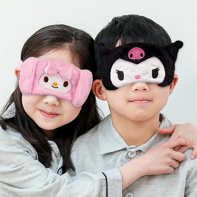 Kawaii Anime Plush Sleep Eye Mask, Cute Cartoon Animal Blackout Sleeping Eye Cover for Girls Women Kids (Melo)