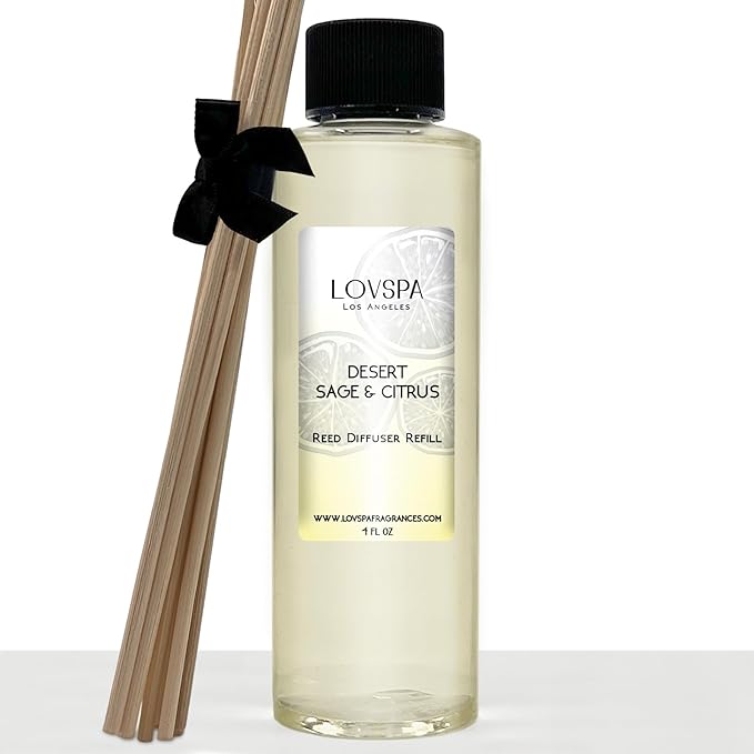 Sage & Citrus Diffuser Oil - Luxury Essential Oils for Diffuser Refill & Air Freshener Room Spray - Long-Lasting & Natural Home Fragrance, Scented Oil for Diffusers, USA Made, 4oz
