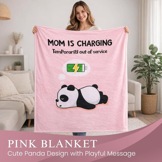 Mother's Day Gifts for Mom – 8 Piece Self Care Spa Gift Set with Cozy Blanket, Mama Mug, Candle & Bath Bombs – Birthday Gift Basket for Women from Daughter Son, Mommy Gift Box