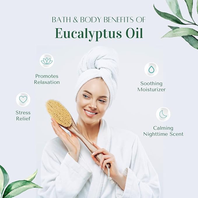 GreenHealth Eucalyptus Essential Oil – 15 ml (0.5 fl oz) – 100% Pure & Natural – Therapeutic Grade Aromatherapy Oil – Amber Glass Bottle with Euro Dropper – for Diffuser, Cleaning, Home Use