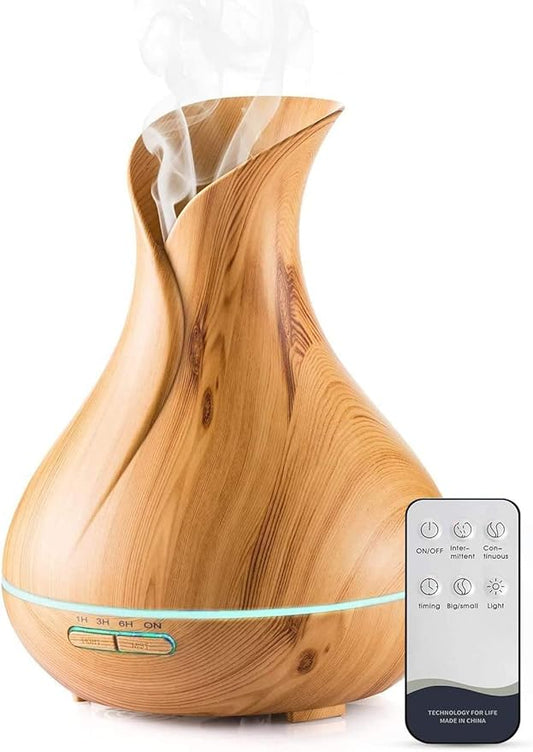Aroma Diffuser, 550 ml Essential Oil Diffuser, Humidifier for Aromatherapy, Adjustable Mist Output, 7 Colour Levels (550 ml Remote Control), 846469, 27 x 15 cm