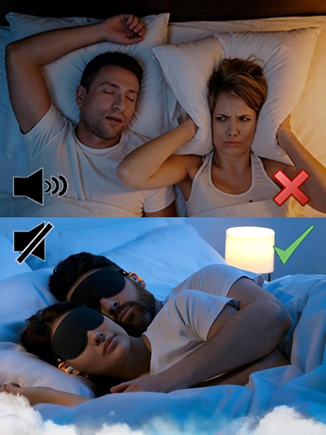 3D Blackout Sleep Mask with Ear Plugs Adjustable Soft Travel Eye Mask for Airplane & Night Sleeping Pink