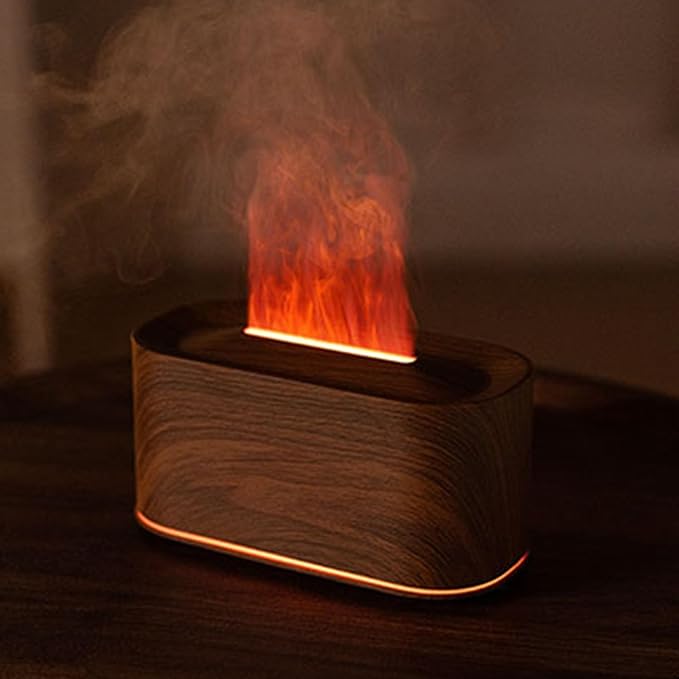 LICAEVEY Essential Oil Diffuser, 220ml Ultrasonic Aromatherapy Diffuser with 7 Colors Light and Quiet Operation, for Home Office Bedroom (Dark Wood Grain)