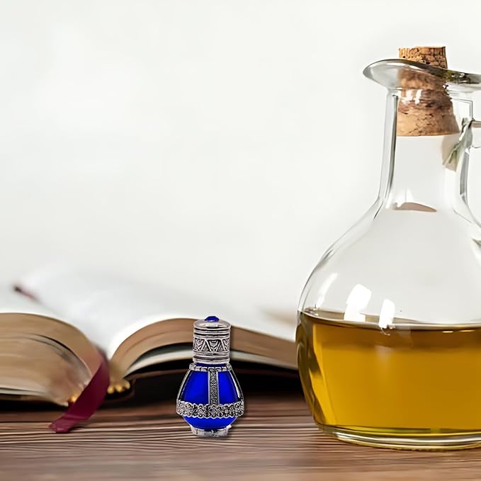 Spikenard Anointing Prayer Oil in Reusable Blue Cobalt Glass Vial 0.24fl.oz/7ml