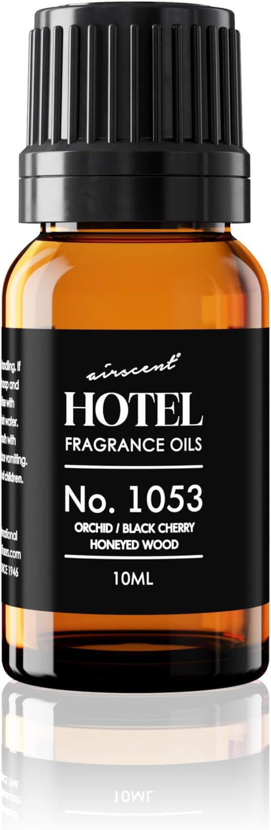 AirScent Black Orchid Hotel Diffuser Oil No. 1053 - Orchid, Black Cherry, Honeyed Wood - Premium Fragrance Oil for Ultrasonic and Waterless Diffusers and Crafting - 10 mL, 0.34 fl oz Glass Bottle