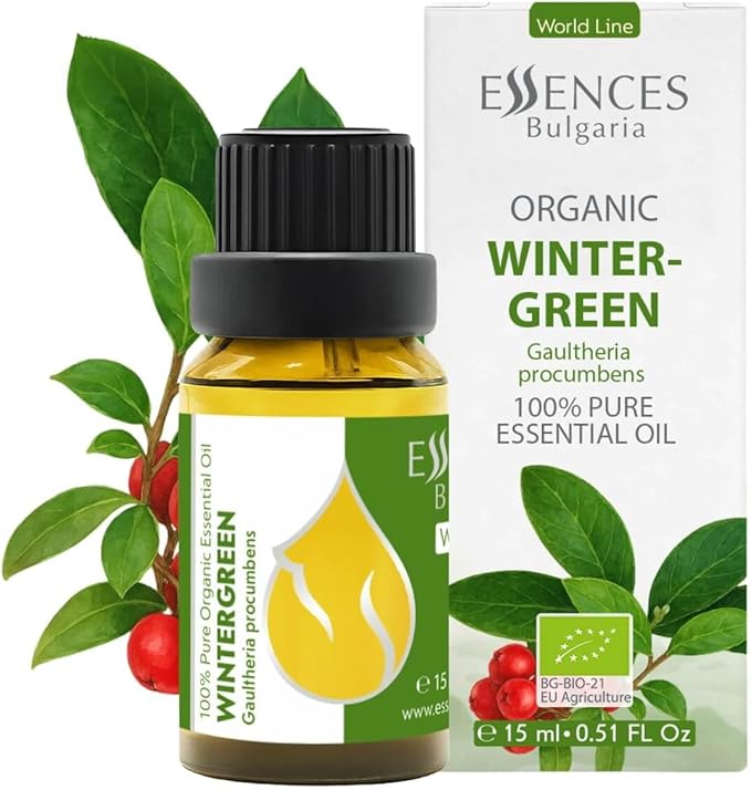 Essences Bulgaria Wintergreen Essential Oil 15ml (0.51 Fl Oz) | Gaultheria procumbens | 100% Pure, Natural, Undiluted | Aromatherapy, Cosmetics | Vegan, Non-GMO, Cruelty-Free