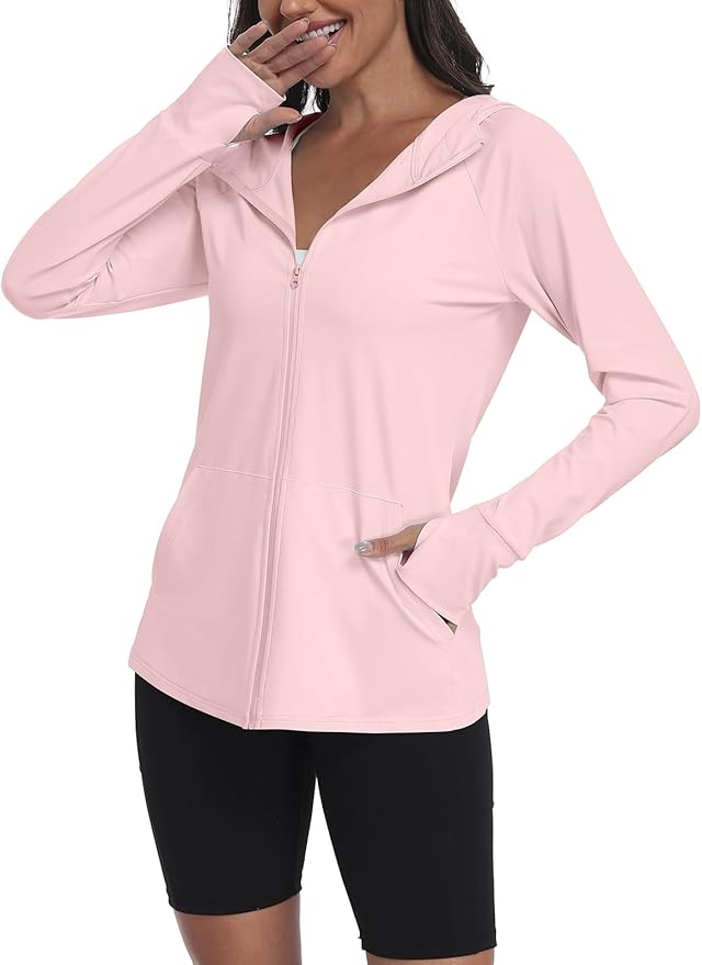 SeSe Code UPF 50+ Hoodie With Eye Mask Womens Zip Up Travel Jackets Sleep Sun Protection Shirts Pockets Outdoor Nap