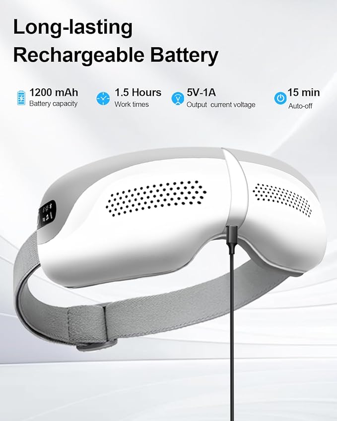 Eye Massager with Heat, Smart Eye Massager with Bluetooth Music for Migraine Dry Eye Sleep Relief, Portable Massage Sleep Mask, Ideal Gift for Men,Women/Mom/Dad/Wife/Friends