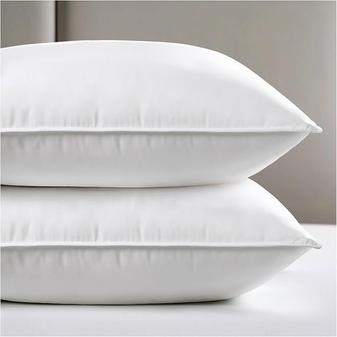 viewstar Bed Pillows Queen Size Set of 2, Hotel Collection, Down Alternative Soft Pillow for Back, Stomach or Side Sleepers, White