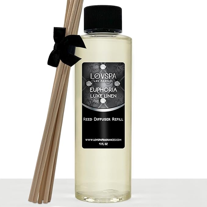 Euphoria Luxe Linen Diffuser Oil - Luxury Essential Oils for Diffuser Refill & Air Freshener Room Spray - Long-Lasting & Natural Home Fragrance, Scented Oil for Diffusers, USA Made, 4oz
