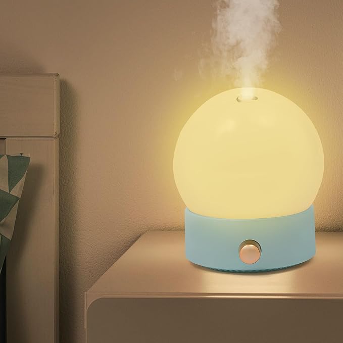 Essential Oil Diffuser 3-in-1 Aromatherapy Diffuser, Modern Round Aromatherapy Fragrant Aroma Diffuser, Quiet Tabletop Premium Humidifier with USB Interface for Bedroom Office (Blue)