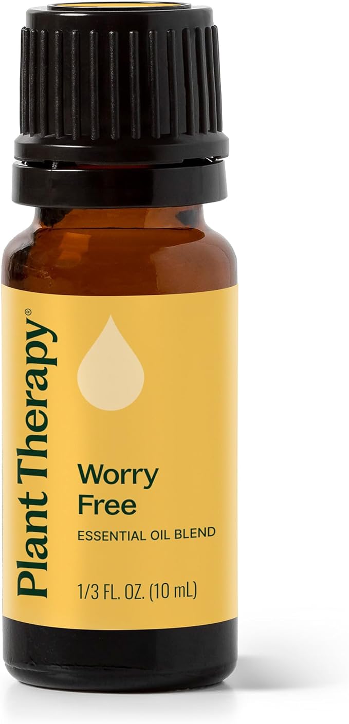 Plant Therapy Worry Free Essential Oil Blend, 10 mL (1/3 oz), Calming Relief Blend, 100% Pure and Undiluted, Natural Aromatherapy for Diffusers and DIYs