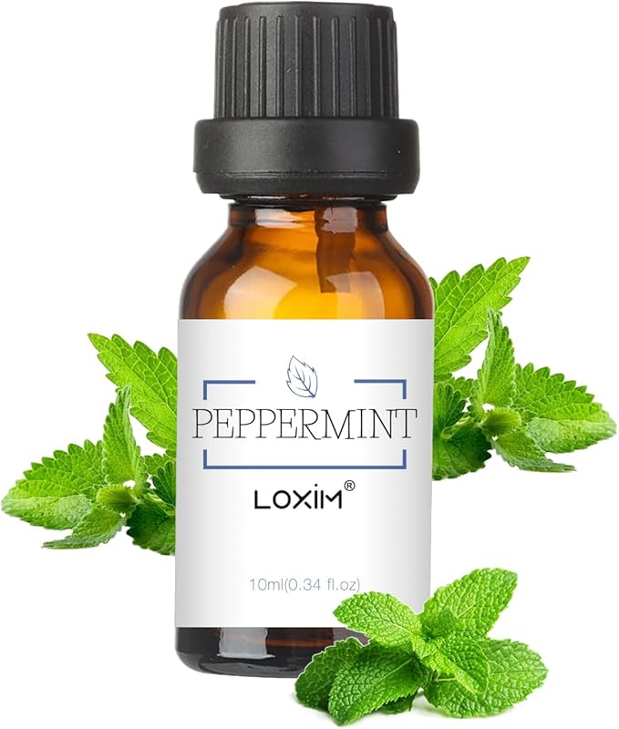 LOXIM Peppermint Essential Oil, Pure Natural Essential Oils, Fragrance Oil Perfect for Humidifiers, Diffusers, Candle Making, Scent Home and Office (Pack of 1, Peppermint)