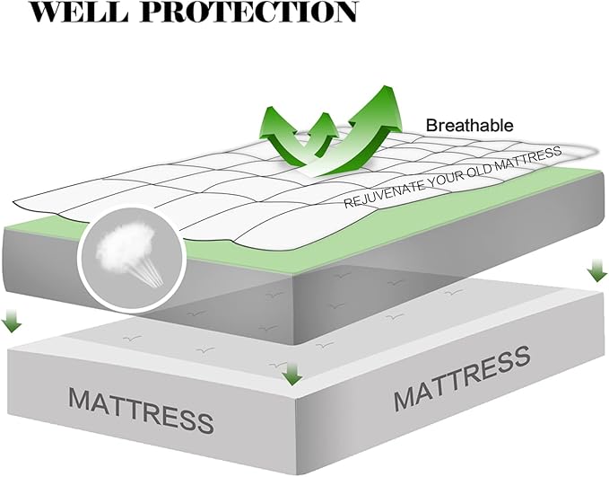 EASELAND California King Mattress Pad Pillow Top Mattress Cover Quilted Fitted Mattress Protector Long 8-21" Deep Pocket Cooling Mattress Topper (72x84 Inches, Light Grey)