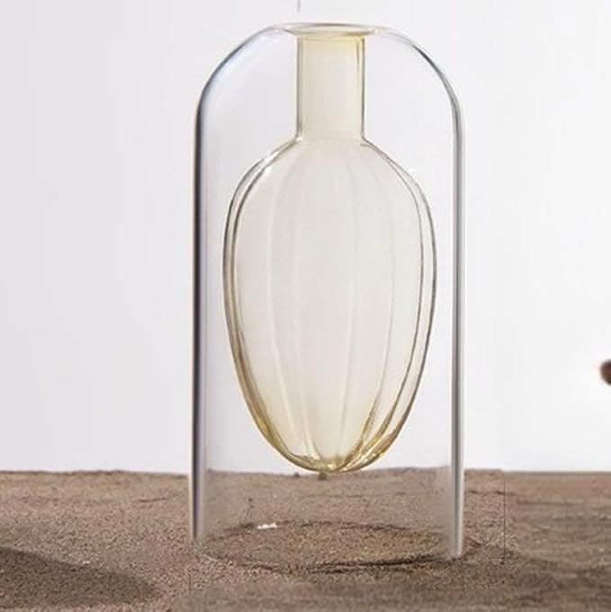 Flameless Glass Aroma Diffuser Bottle with Willow Stems, Natural Reed Diffuser for Home & Office, Elegant Room Decor Gift Set (15cm-Peach Yellow)