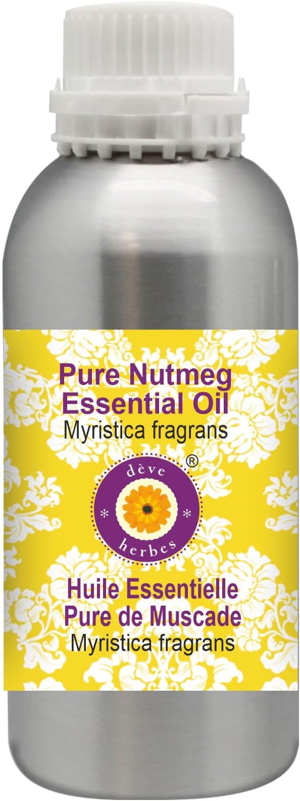 Deve Herbes Pure Nutmeg Essential Oil (Myristica fragrans) Steam Distilled 300ml (10 oz)