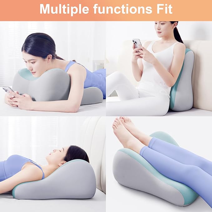 Intimacy Support Wedge Pillow for Couples, Memory Foam Positioning Cushion for Back, Neck & Waist Pain Relief with Washable Cover, Portable Design for Relaxing, Reading & Adult Play-Blue