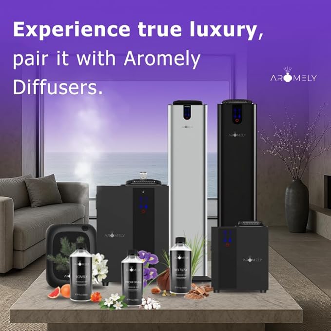 AROMELY My Way Diffuser Oil Blend | Luxury Home Fragrance Oil for Diffusers | Inspired by 1 Hotel | Signature Scent with Notes of Leather, Cardamom, Lemon, Cedarwood, Iris & Amber | 120ml