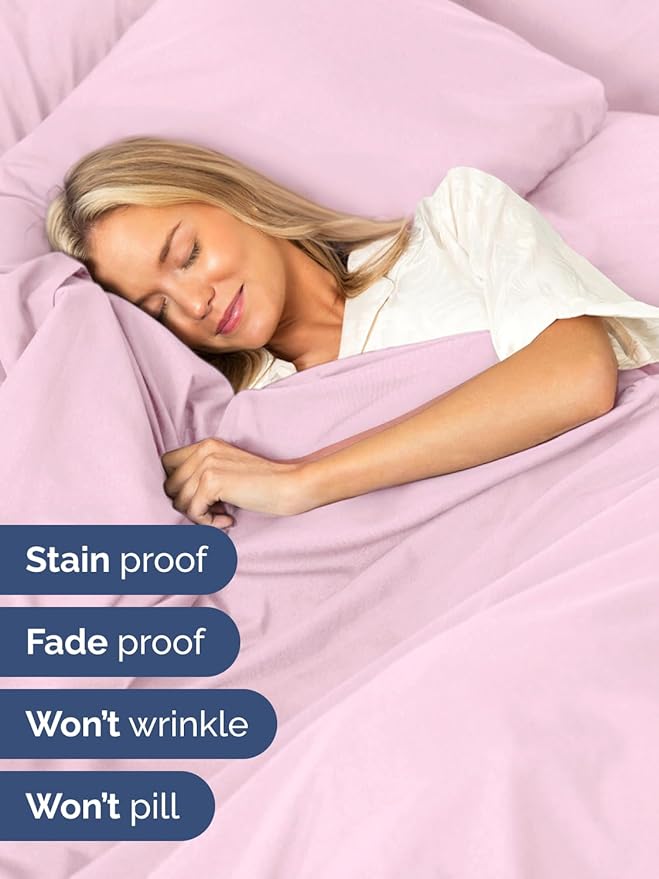 Extra Deep King Sheet Set - 4 Piece Breathable & Cooling Bed Sheets - Easily Fits 18 to 24 inch Mattress - Ultra Soft, Wrinkle & Fade Free with Extra Deep Pockets - Hotel Luxury Bedding - Light Pink