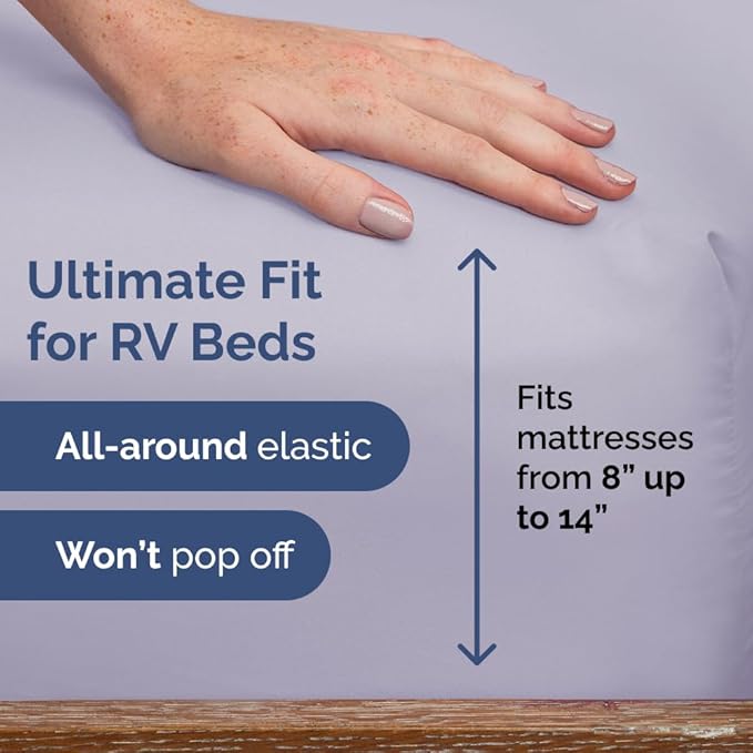 Short Queen Size 4 Piece Sheet Set - RV Short Queen, Soft, Breathable & Cooling Bed Sheets Set with Deep Pockets - Hotel Luxury Bedding for Women & Men - Wrinkle Free & Fade Resistant - Light Lavender