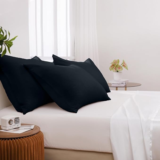 Pillowcases King Size 24 Pack - Bulk Pillow Cases with Envelope Closure, Soft Brushed Microfiber Pillow Covers Hospital Hotel Airb&bs Essentials for Hosts (20x36, Black)