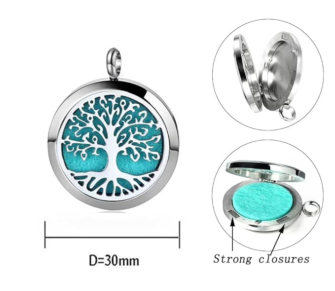 Aromatherapy Essential Oil Diffuser Necklace Cloud Pattern Stainless Steel Locket Pendant
