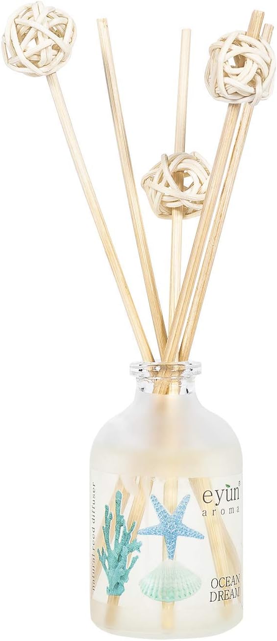 Reed Diffuser Set - Ocean Dream Aromatherapy Essential Oil Diffuser - Natural Scent Diffuser Air Freshener for Home & Office – Relaxation & Stress Relief Gift for Women (1.87 Fl Oz)