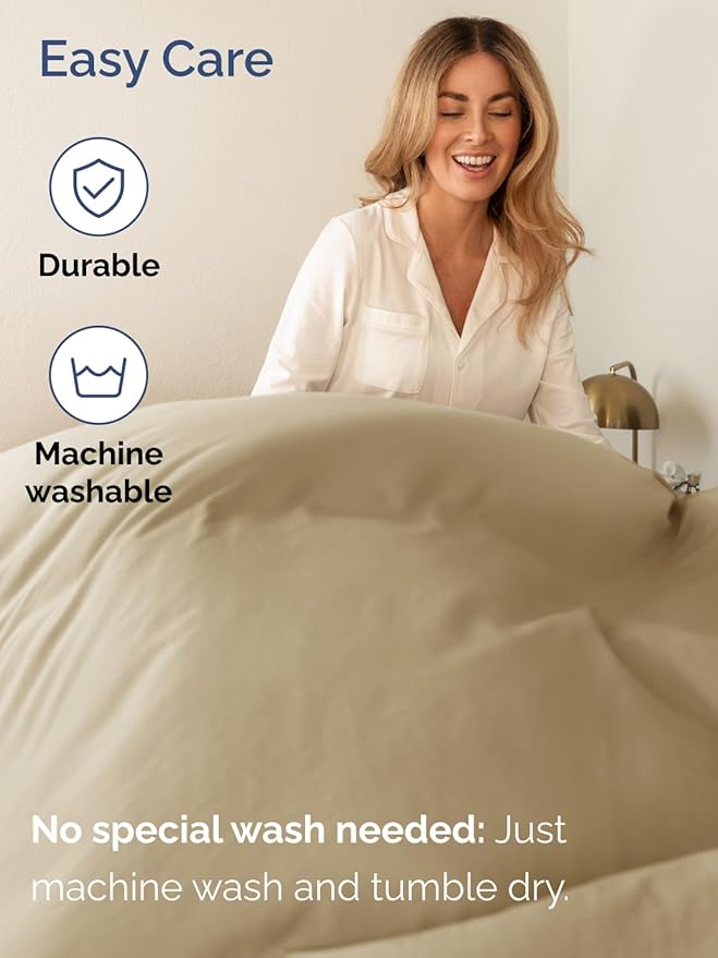 Extra Deep Split King Sheet Set - 5 Piece Breathable & Cooling Bed Sheets - Easily Fits 18 to 24 inch Mattress - Ultra Soft, Wrinkle & Fade Free w/ Extra Deep Pockets - Hotel Luxury Bedding - Beige
