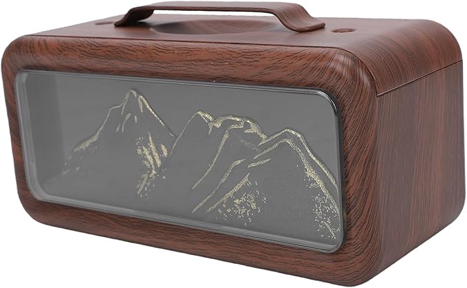 RiToEasysports Essential Oil Diffuser, 600ml USB Humidifier with Adjustable Light and Dual Spray Modes for Bedroom and Office (Dark Wood Grain)