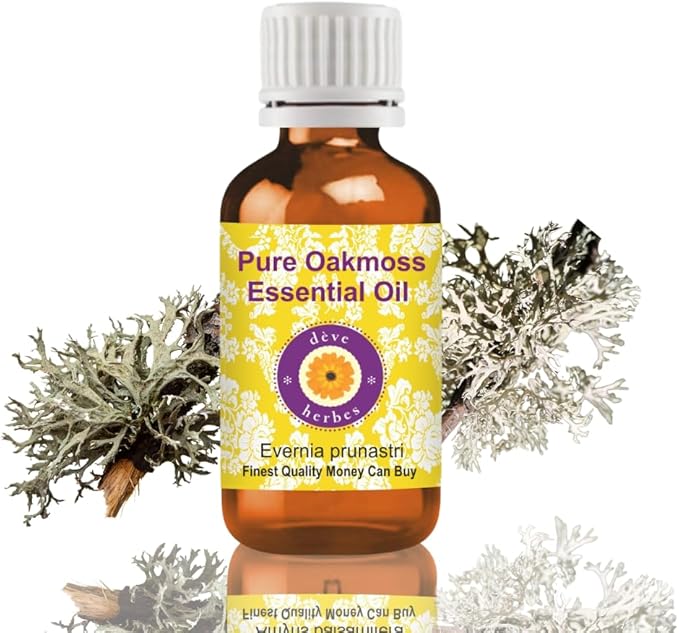 dève herbes Oakmoss Essential Oil (Evernia prunastri) Pure | Non-Sticky | Non-Greasy | Lightweight | Men & Women | All Skin Types | Steam Distilled 100ml (3.38 oz)