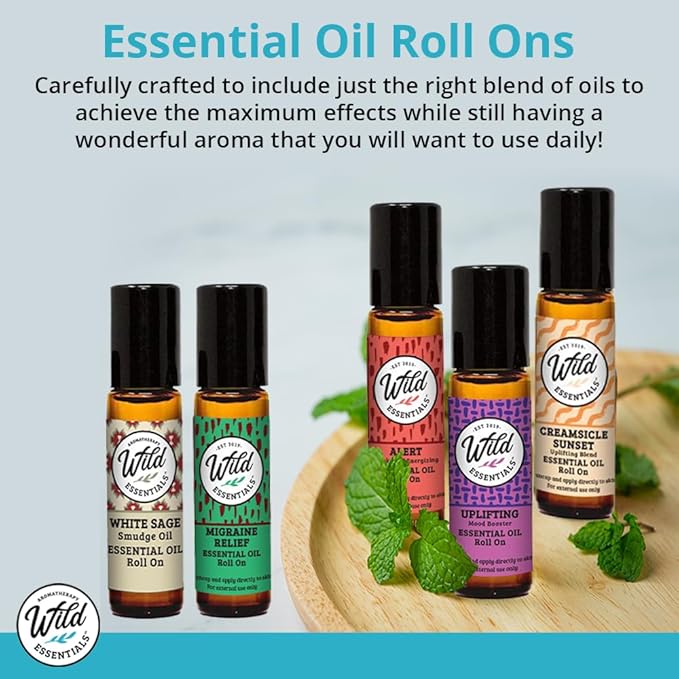 Wild Essentials Creamsicle Sunset Essential Oil Roll On, 10ml Uplifting, Mood Booster, Made with 100% Pure, Premium Grade Essential Oils and Organic Jojoba Oil, Ready to Use, Moisturizer, All Natural