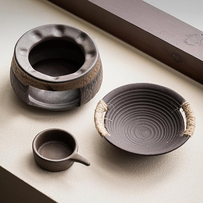 Ceramic Aromatherapy Stove Essential Oil Burner, Aromatherapy Kit,Handmade Zen Incense Burner Kit for Home Office,Tea Light Candle Holders Teapot Warmer for Meditation,Vintage Crack-Resistant Ceramic