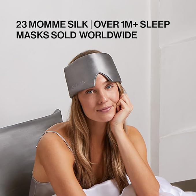 Dore & Rose Deep Sleep Mask for Women and Men - 23 Momme Mulberry Silk Eye Mask for Sleeping and Travel, 100% Blackout, Adjustable Strap, Cooling Soft Black Silk Eyemask Award-Winning Luxury