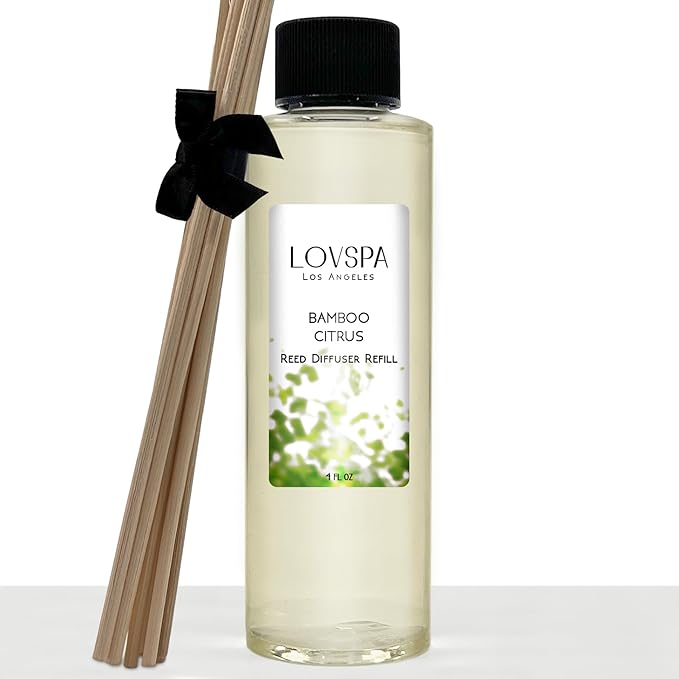 Bamboo Citrus Diffuser Oil - Luxury Essential Oils for Diffuser Refill & Air Freshener Room Spray - Long-Lasting & Natural Home Fragrance, Scented Oil for Diffusers, USA Made, 4oz