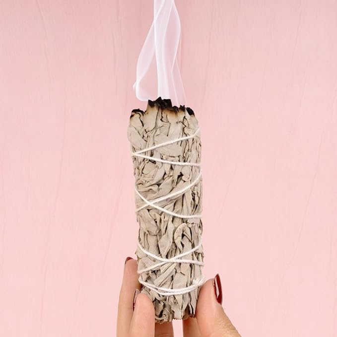 Wish Well Sage Smudge Kit - 3 White Sage Sticks, 2 Palo Santo Sticks, Abalone Shell, Stand, Smudging Feather, 7 Chakra Stones & Crystal Bracelet ~ Sage Incense Sticks for Cleansing House & Meditation