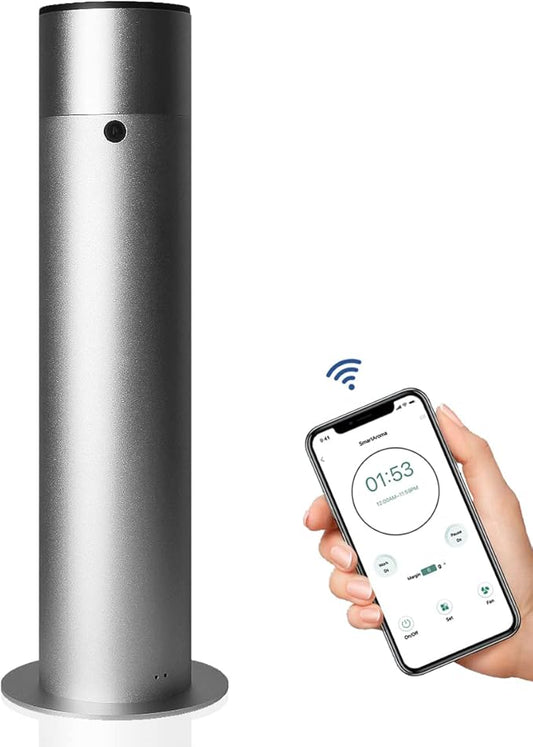 Bluetooth Essential Oil Diffuser for Aromatherapy Oils, All-Metal 500ml/4000 Sq.Ft Waterless Fragrance Diffuser, Cold-Air Diffusion Scent Air Machine for Spa, Home, Office (Silver)