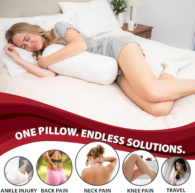 Core Products Jackson Roll Orthopedic Bolster Pillow - Neck, Back, Leg, Knee & Arm Support – Cervical & Lumbar Roll for Pain Relief, Spinal Alignment & Travel Comfort for Bed or Chair