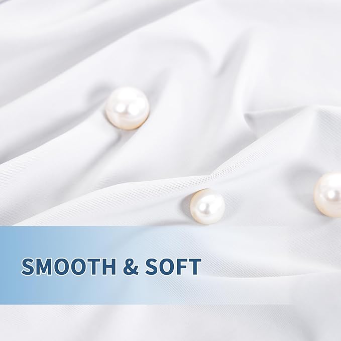 Premium Cooling Pillowcases Standard Size Set of 2 for Hot Sleepers&Night Sweats Beauty Sleep Reduces Wrinkles&Frizz Softer Than Silk Pillow Cover Oeko-TEX Certified White Breathable