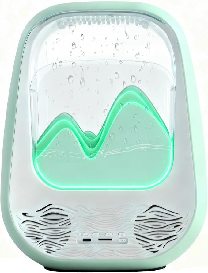 8-in-1 White Noise Sound Machine with Aroma Diffuser, Rain Sound Machine for Sleeping, Stress Relief, White Noise Machine Night Light Timer for Bedroom Office Home Decor, Green
