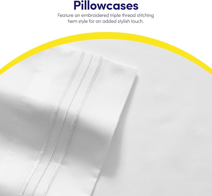 1500 Supreme Collection California King Sheet Sets White - Luxury Hotel Bed Sheets and Pillowcase Set for California King Mattress - Extra Soft, Elastic Corner Straps, Deep Pocket Sheets White