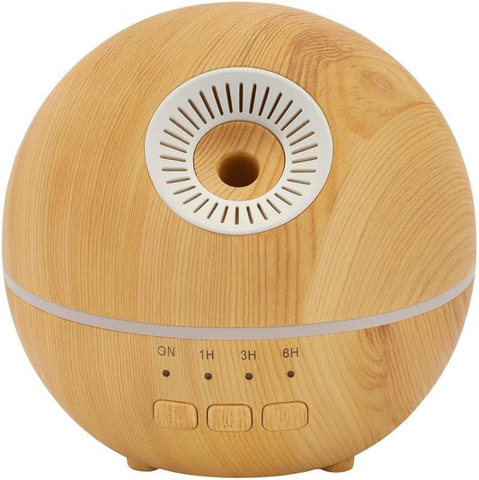 2-in-1 Air Humidifier & Aroma Diffuser Home Fragrance Room Decor Essential Oil Diffuser Humidifiers for Bedroom LED Light Color Changing Car Air Freshener (Light Wood-2)