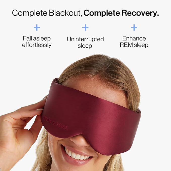 Dore & Rose — Mulberry Silk Sleep Mask for Women & Men, 3D Contour Blackout with cups, Pure Silk Eye Masks for Sleep, Travel Night - Eye Cover, Sleeping Mask, Sleepmask, Eyemask, Pods, Lash Extensions