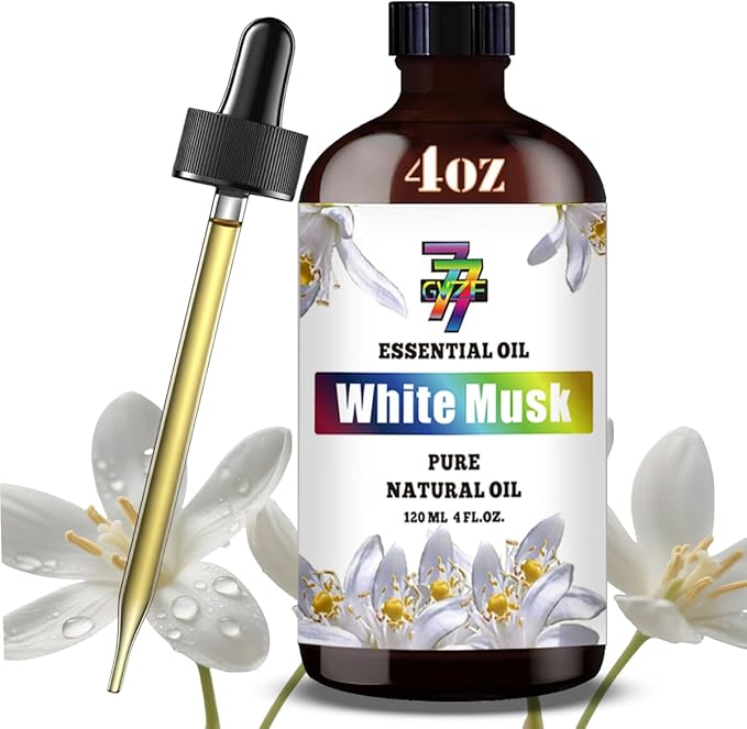 White Musk Essential Oil - White Musk Oils for Diffusers, Humidifiers, DIY Candles, Soap, Cleaning, Home, Office, Yoga, Massage, Gifts - 4 fl oz (120 ml) - GV77ZF